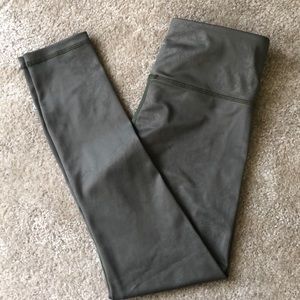 Green floral 7/8 leggings